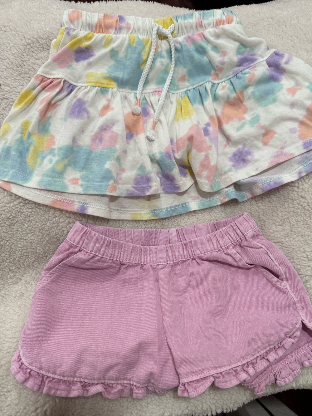 Cat & Jack Pastel Tie-Dye Skort with Pink Ruffle Shorts